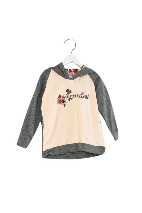 A Grey Sweatshirts from Armani in size 4T for girl. (Front View)
