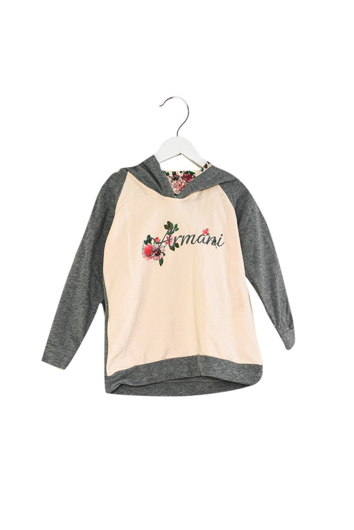 A Grey Sweatshirts from Armani in size 4T for girl. (Front View)