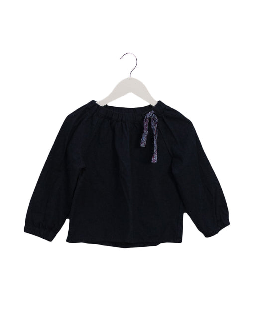 A Navy Long Sleeve Tops from Little Mercerie in size 5T for girl. (Front View)