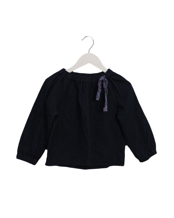 A Navy Long Sleeve Tops from Little Mercerie in size 5T for girl. (Front View)