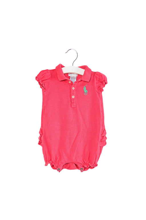 A Pink Rompers from Ralph Lauren in size 6-12M for girl. (Front View)