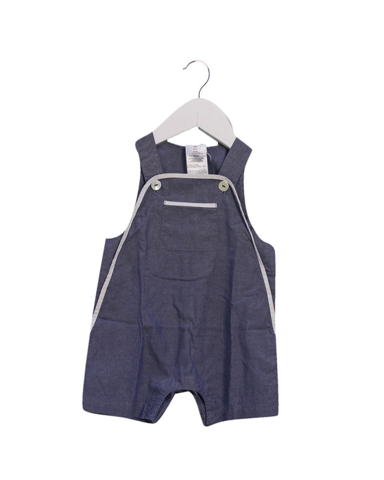 A Blue Overall Shorts from Jacadi in size 3-6M for boy. (Front View)