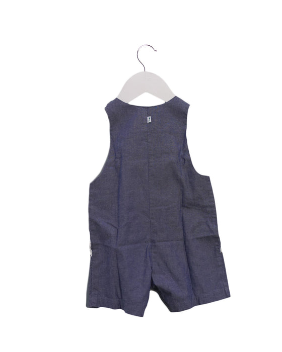 A Blue Overall Shorts from Jacadi in size 3-6M for boy. (Back View)