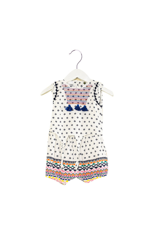 A White Rompers from PL Kids in size 6-12M for girl. (Front View)