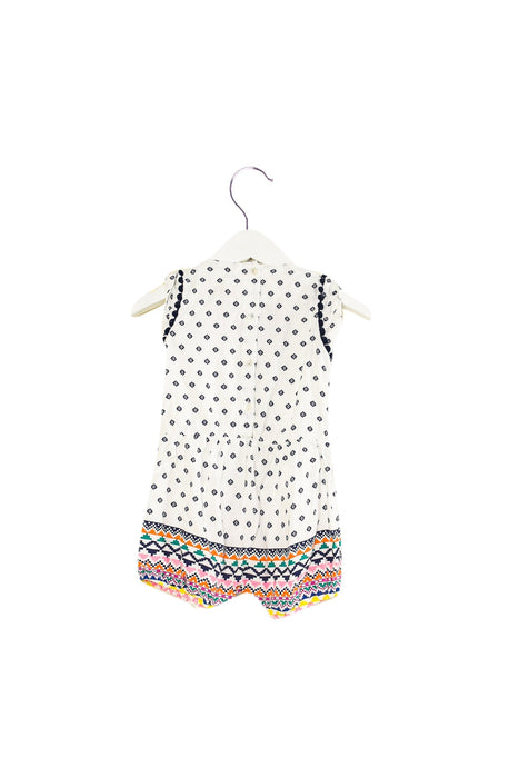 A White Rompers from PL Kids in size 6-12M for girl. (Back View)