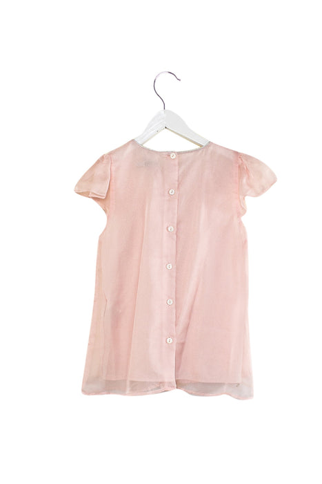 A Pink Short Sleeve Tops from Patachou in size 10Y for girl. (Back View)