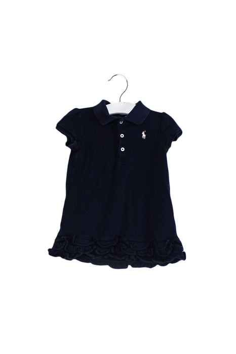 A Navy Short Sleeve Dresses from Ralph Lauren in size 12-18M for girl. (Front View)