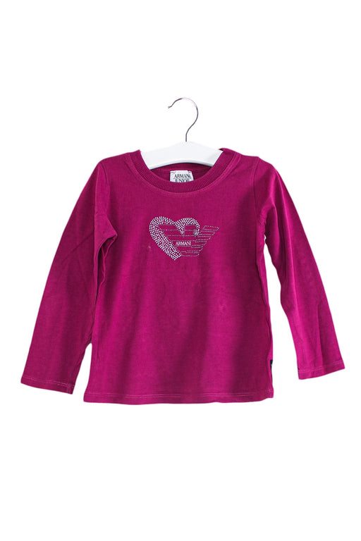 A Purple Long Sleeve Tops from Armani in size 2T for girl. (Front View)