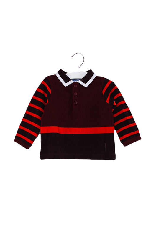 A Red Long Sleeve Polos from Jacadi in size 6-12M for boy. (Front View)