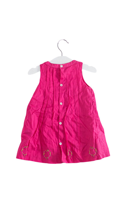 A Pink Sleeveless Dresses from Jacadi in size 6-12M for girl. (Back View)