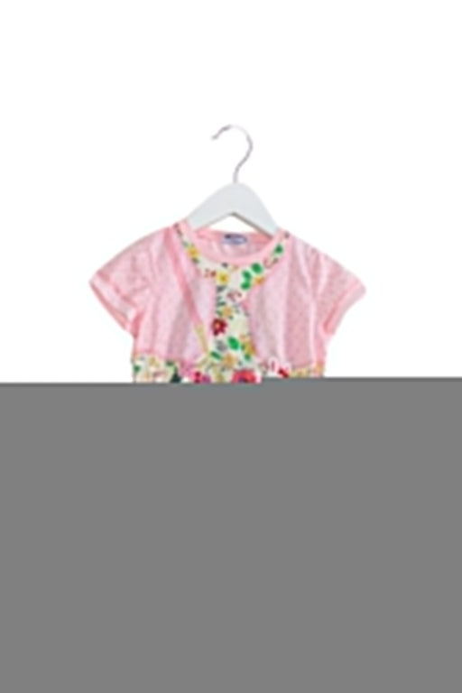 A Pink Short Sleeve T Shirts from Miki House in size 4T for girl. (Front View)
