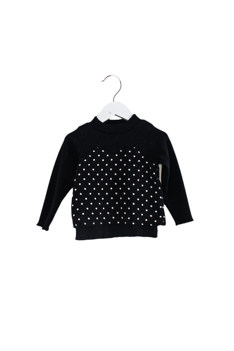 A Black Pants Sets from Petit Main in size 2T for girl. (Front View)