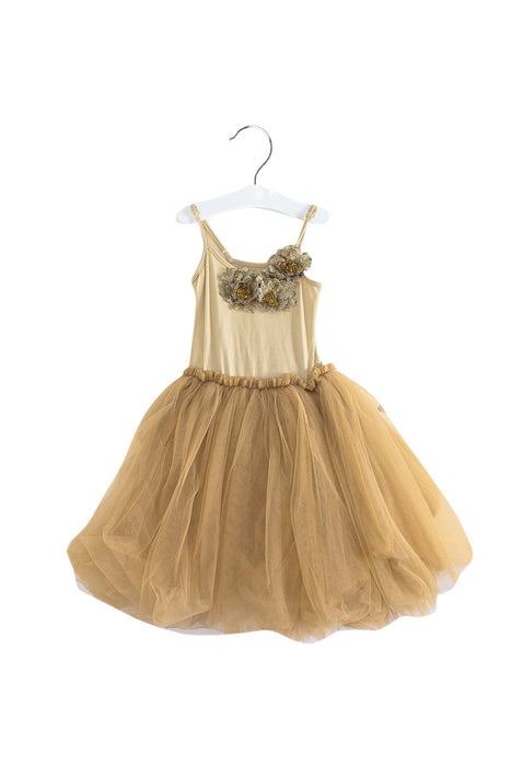 A Beige Sleeveless Dresses from Tutu Du Monde in size 4T for girl. (Front View)