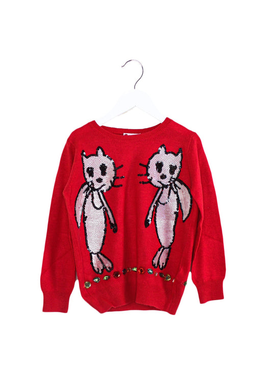 A Red Knit Sweaters from Lovie by Mary J in size 10Y for girl. (Front View)