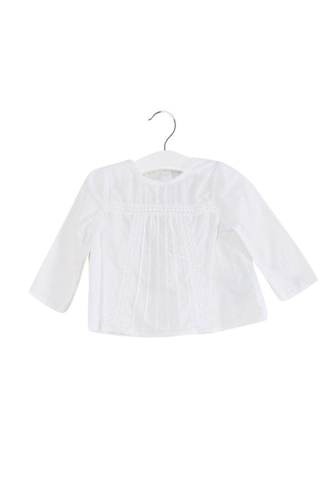 A White Long Sleeve Tops from The Little White Company in size 3-6M for girl. (Front View)