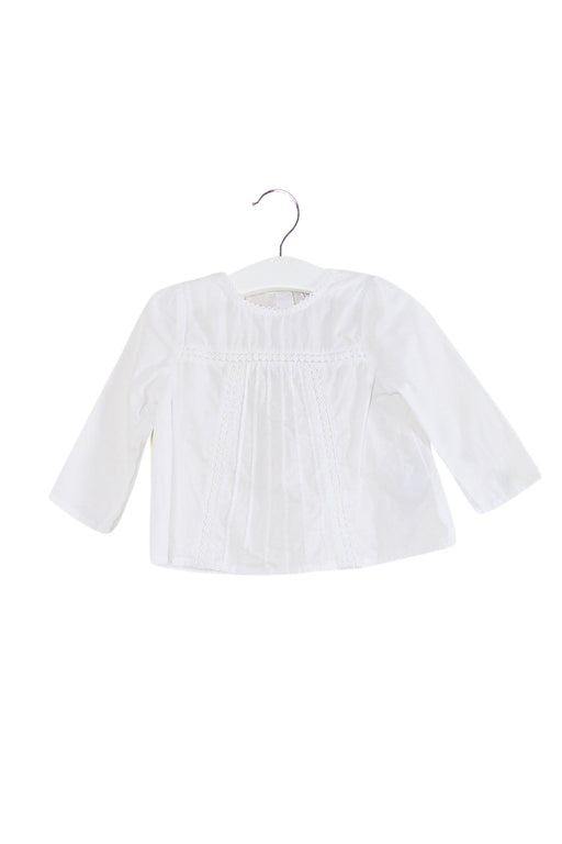 A White Long Sleeve Tops from The Little White Company in size 3-6M for girl. (Front View)