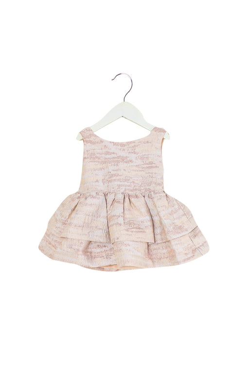 A Pink Sleeveless Dresses from Tachéri in size 6-12M for girl. (Front View)