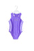 A Purple Swimsuits from Zoggs in size 6T for girl. (Front View)