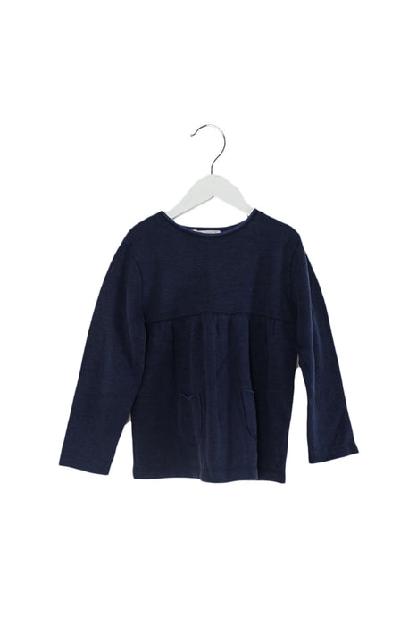 A Navy Long Sleeve Tops from Bonpoint in size 6T for girl. (Front View)