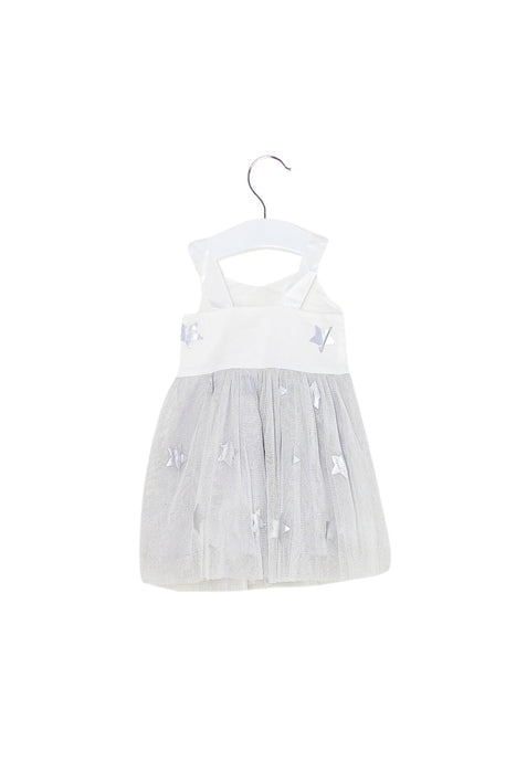 A Silver Sleeveless Dresses from Seed in size 3-6M for girl. (Back View)