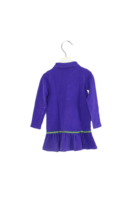 A Purple Long Sleeve Dresses from Polo Ralph Lauren in size 4T for girl. (Back View)