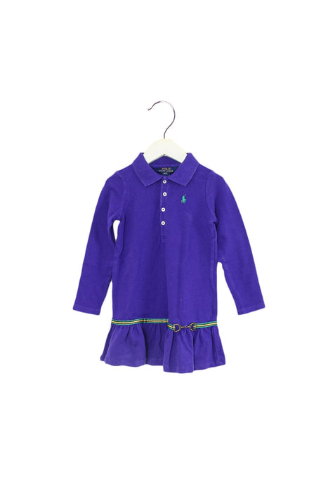 A Purple Long Sleeve Dresses from Polo Ralph Lauren in size 4T for girl. (Front View)