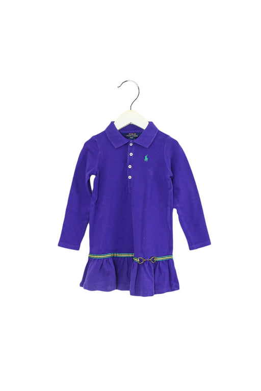 A Purple Long Sleeve Dresses from Polo Ralph Lauren in size 4T for girl. (Front View)