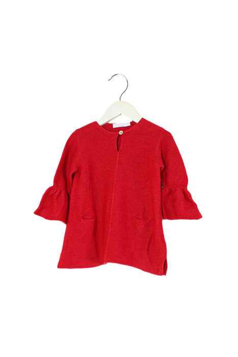 A Red Long Sleeve Dresses from Laranjinha in size 12-18M for girl. (Front View)