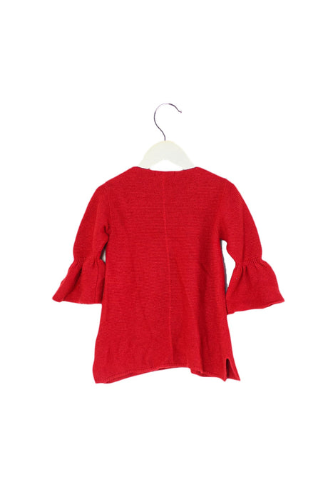 A Red Long Sleeve Dresses from Laranjinha in size 12-18M for girl. (Back View)