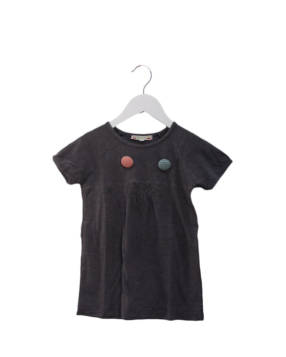A Grey Short Sleeve Dresses from Bonpoint in size 4T for girl. (Front View)