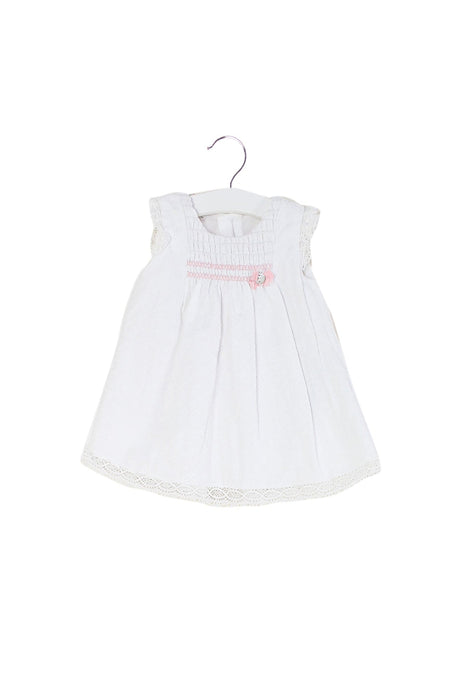 A White Sleeveless Dresses from Paz Rodriguez in size 3-6M for girl. (Front View)