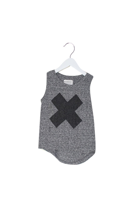 A Grey Sleeveless Tops from Huxbaby in size 3T for boy. (Front View)