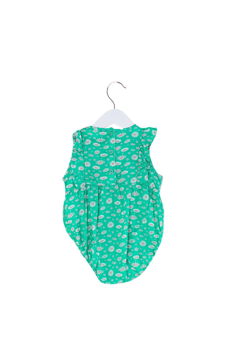 A Green Sleeveless Bodysuits from Seed in size 0-3M for girl. (Back View)