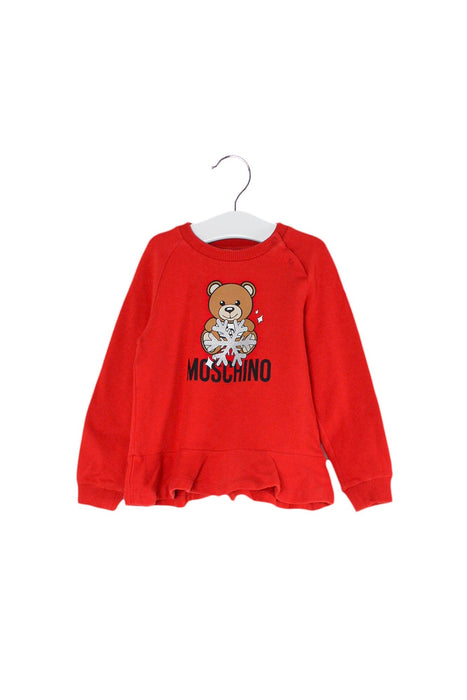 A Red Long Sleeve Tops from Moschino in size 2T for girl. (Front View)