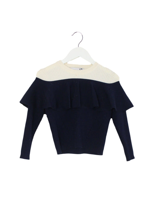 A Navy Knit Sweaters from Comme Moi in size 4T for girl. (Front View)