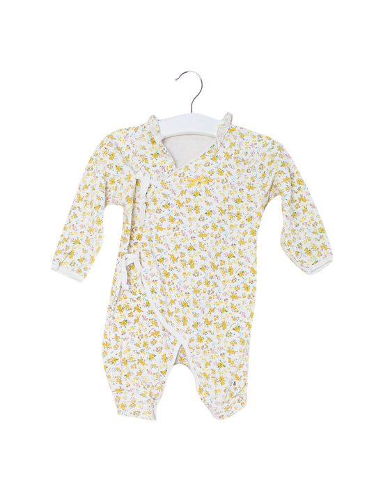 A Yellow Long Sleeve Jumpsuits from Organic Mom in size 3-6M for girl. (Front View)