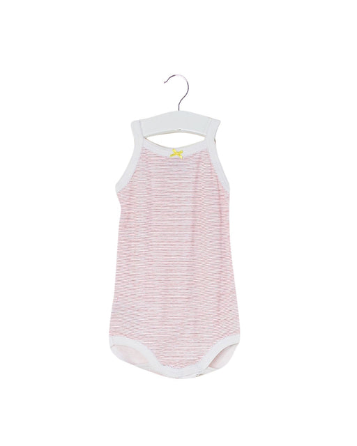 A Pink Sleeveless Bodysuits from Petit Bateau in size 3-6M for girl. (Front View)