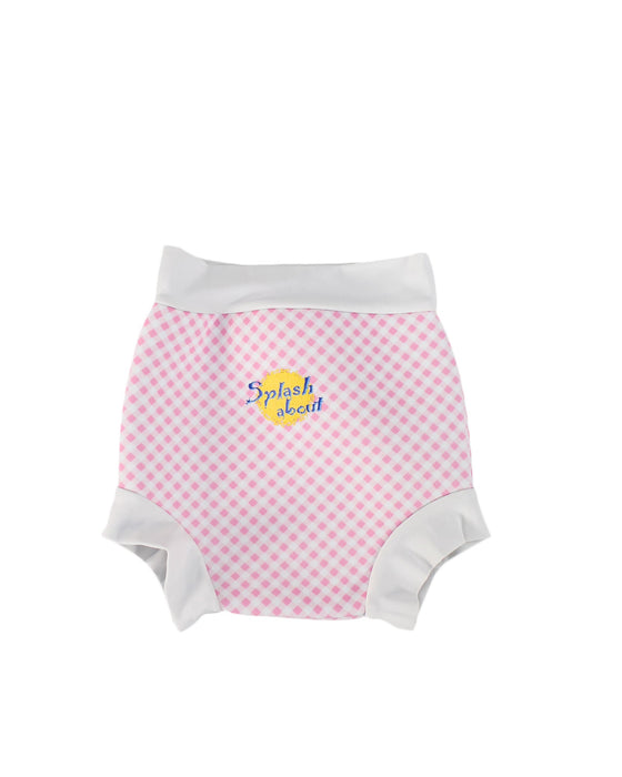 A Pink Swim Diapers from Splash About in size 12-18M for girl. (Front View)