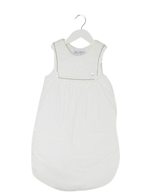 A White Sleepsacs from Tartine et Chocolat in size 0-3M for girl. (Front View)