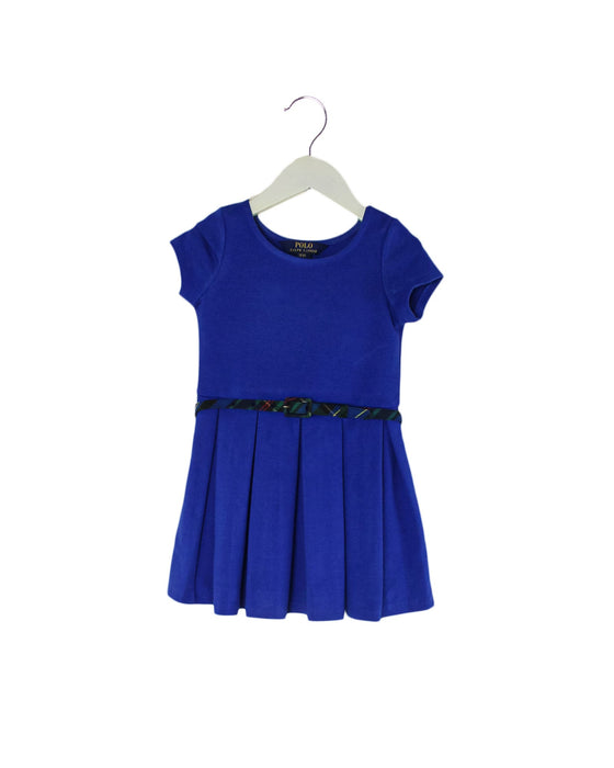 A Blue Short Sleeve Dresses from Polo Ralph Lauren in size 3T for girl. (Front View)