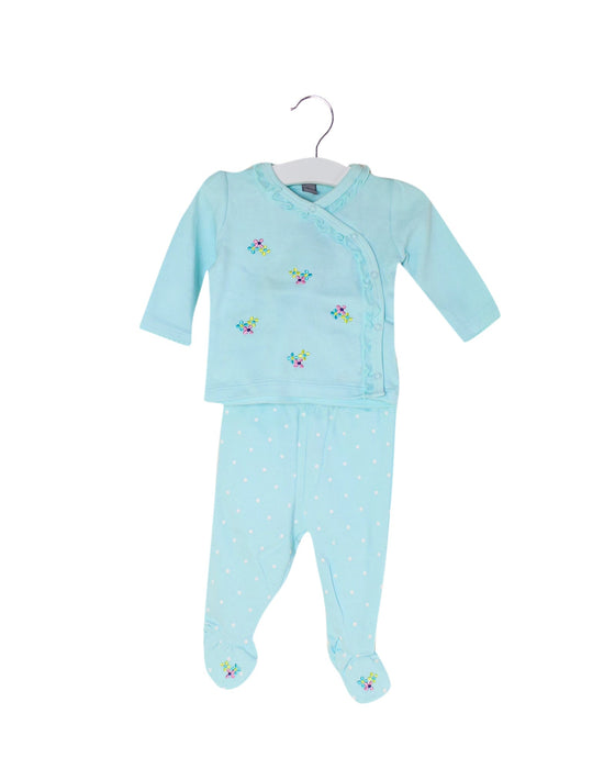 A Blue Pyjama Sets from Petit Lem in size 0-3M for girl. (Front View)