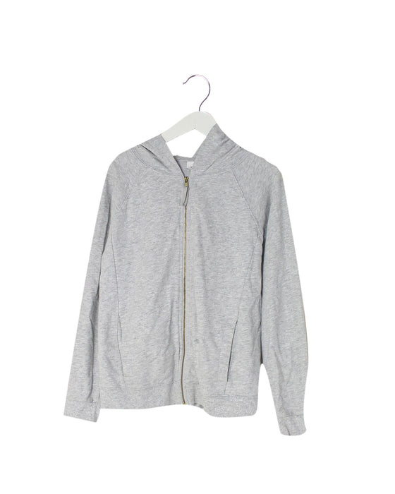 A Grey Zippered Sweatshirts from Seed in size 8Y for girl. (Front View)
