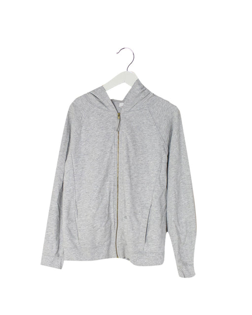A Grey Zippered Sweatshirts from Seed in size 8Y for girl. (Front View)