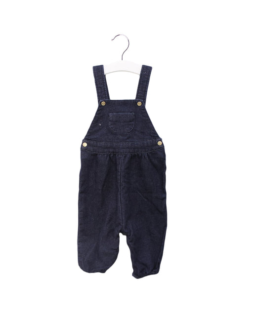 A Navy Long Overalls from Petit Bateau in size 3-6M for girl. (Front View)