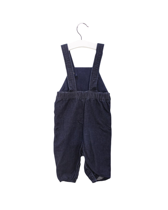 A Navy Long Overalls from Petit Bateau in size 3-6M for girl. (Back View)