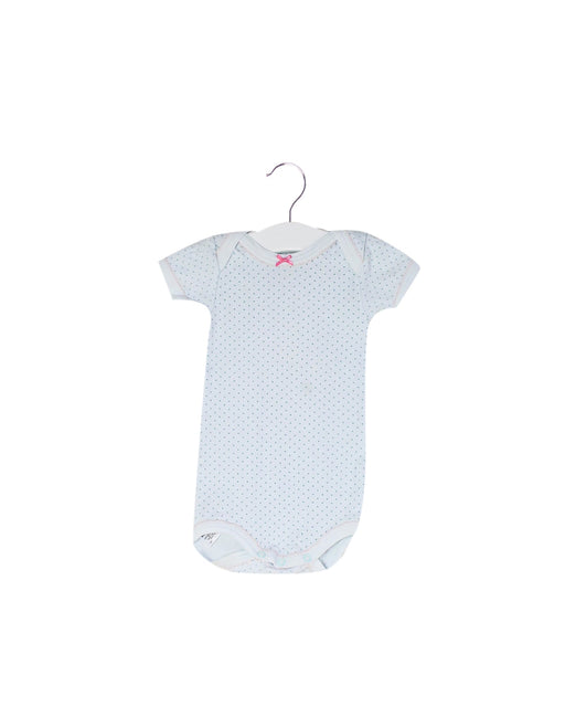 A Blue Sleeveless Bodysuits from Petit Bateau in size 0-3M for girl. (Front View)