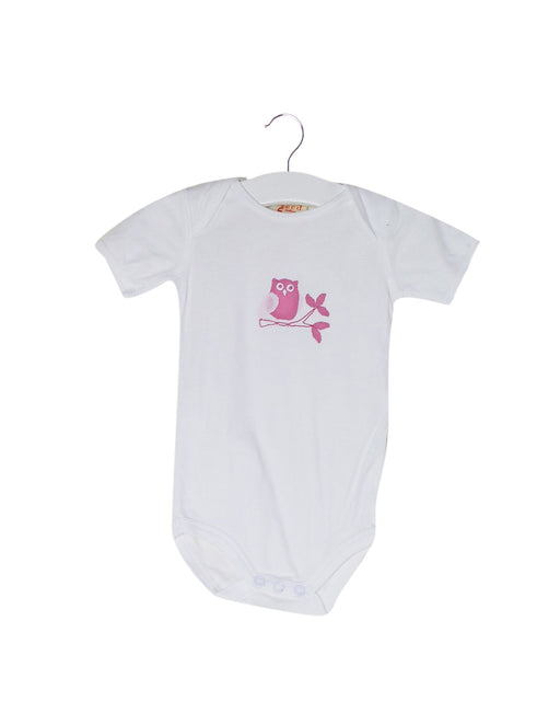 A White Short Sleeve Bodysuits from Seed in size 3-6M for girl. (Front View)