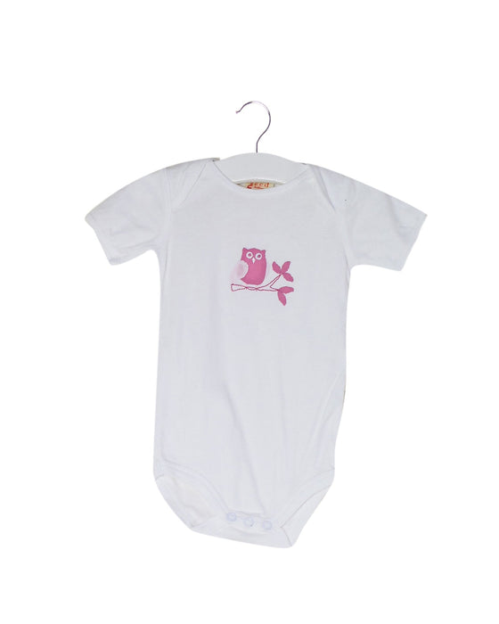 A White Short Sleeve Bodysuits from Seed in size 3-6M for girl. (Front View)