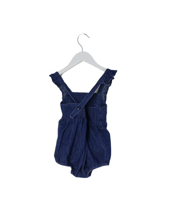 A Blue Overall Shorts from Hanna Andersson in size 18-24M for girl. (Back View)