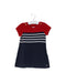 A Navy Short Sleeve Dresses from Petit Bateau in size 6-12M for girl. (Front View)